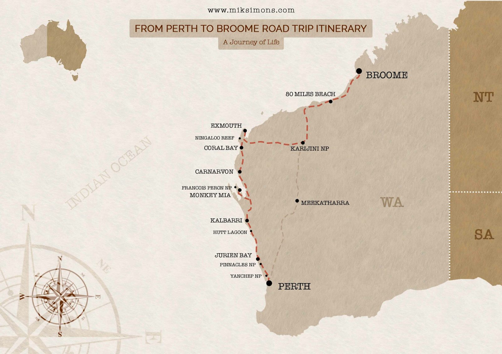 map of Western Australia - Perth to Broome road trip Itinerary 2021 - Adventure Map map of Western Australia - Perth to Broome road trip Itinerary 2021 - Adventure Map