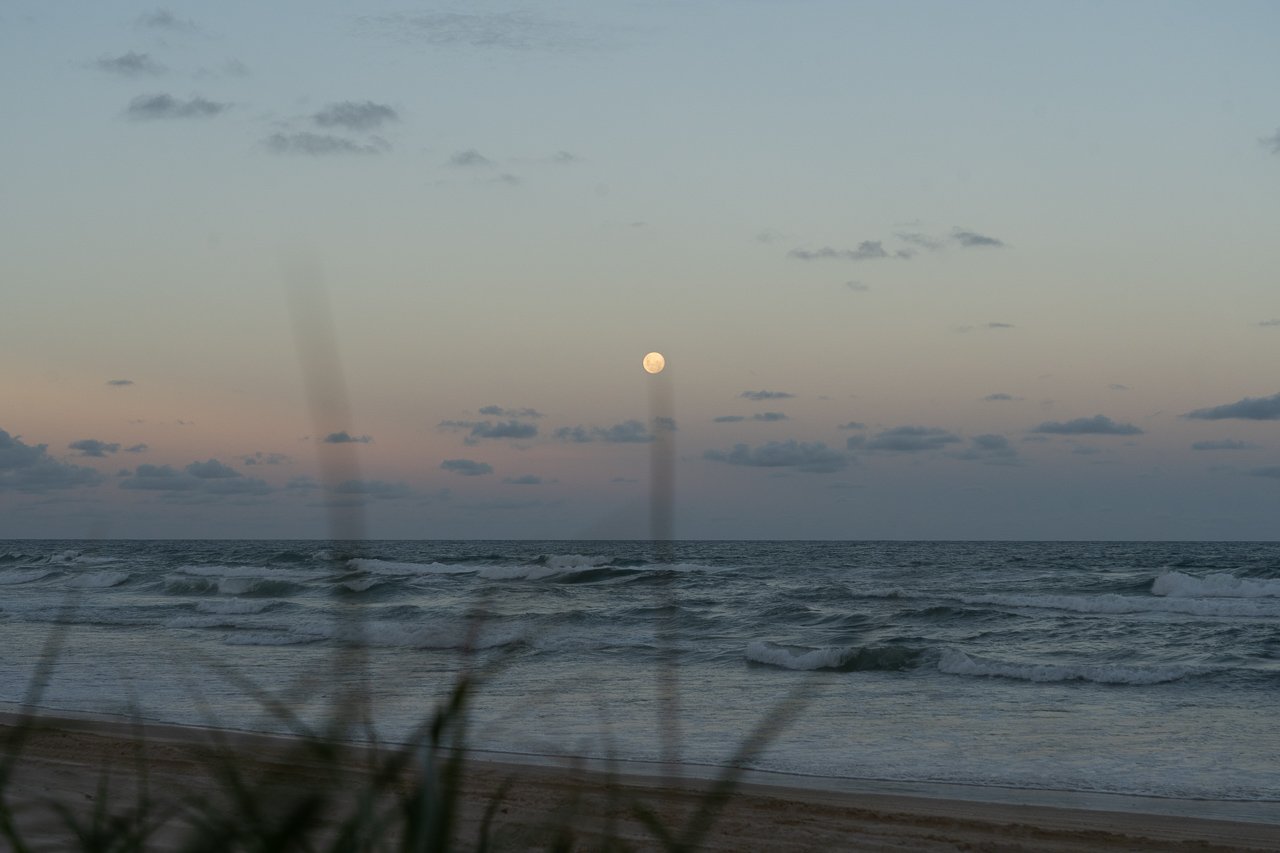 Fraser Island - Caming Zone 1 moonset3-WEB18 4WD on Fraser Island - Moonrise Fraser Island