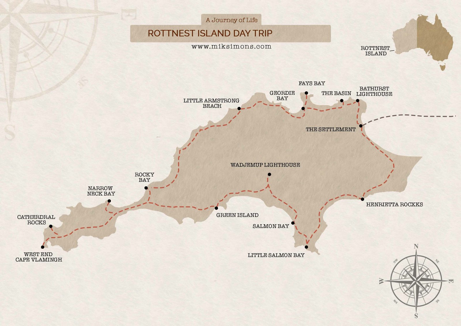 Rottnest island day trip Itinerary 2021 - Adventure Map Map of Rottnest Island - the best day trip to Rottnest Island