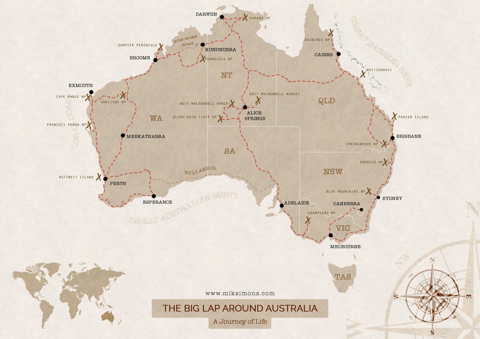 Big Lap of Australia 2022 - Adventure Map Big Lap of Australia 2022 - Adventure Map