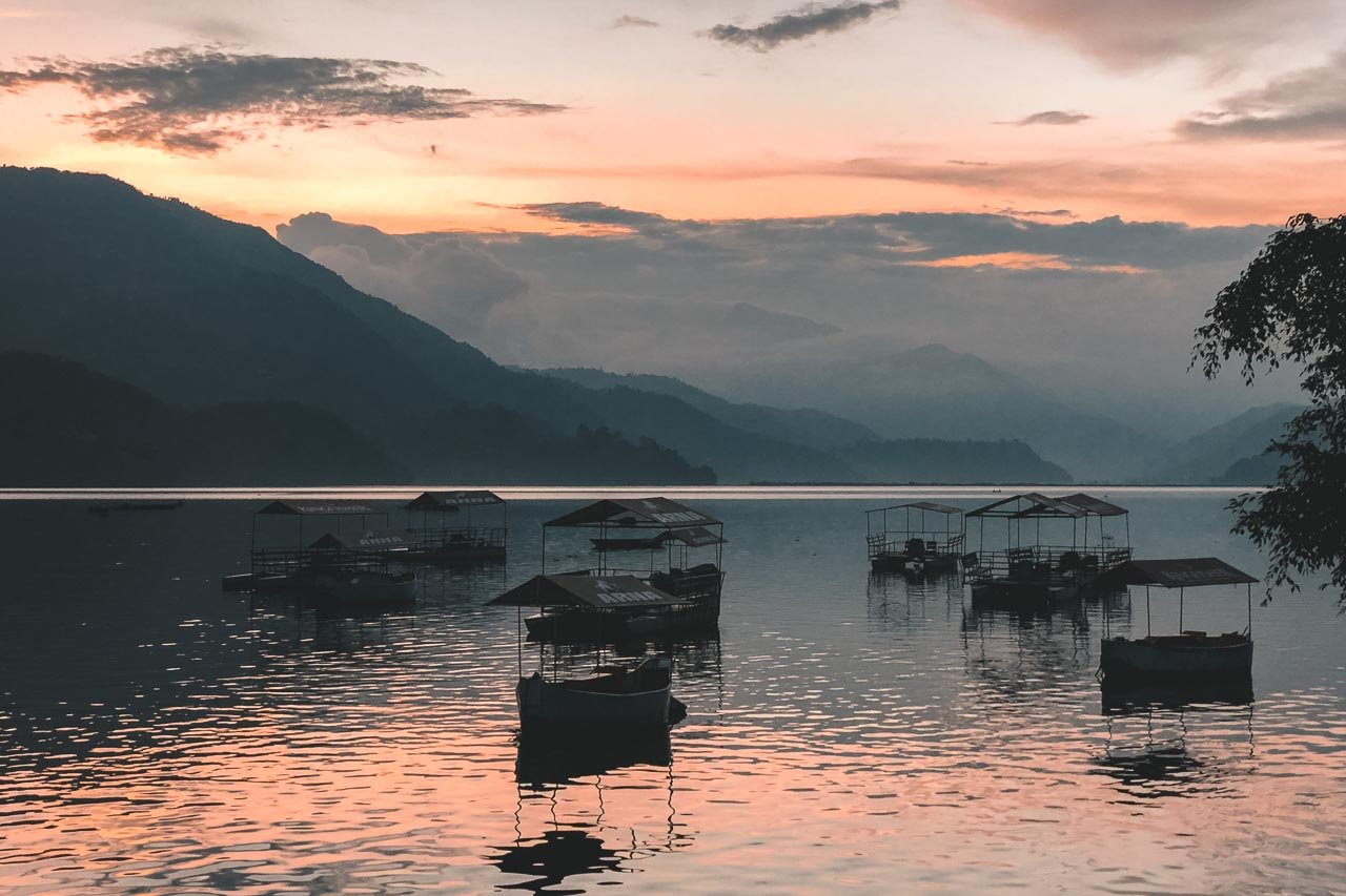 Nepal Lake Phewa in Pokhara