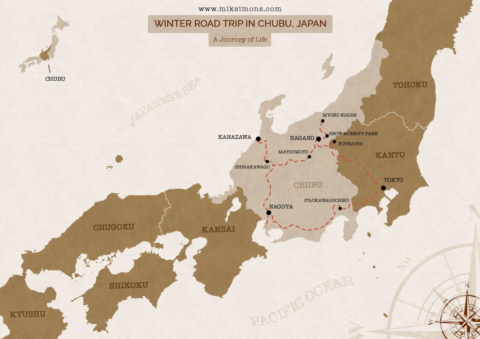 Winter road trip in Chubu, Japan 2023 - Adventure Map of Japan