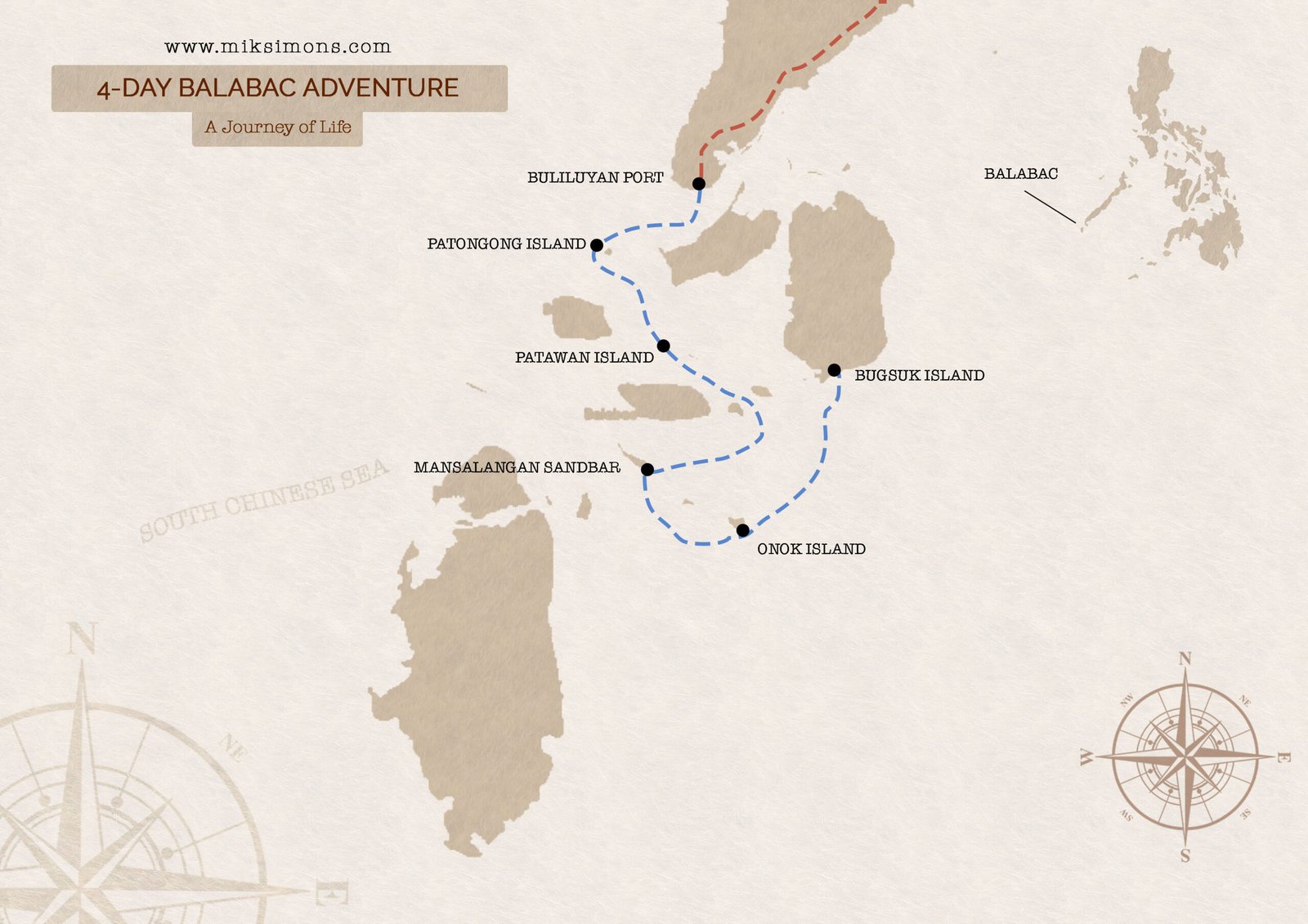 Balabac Adventure in the Philippines - Adventure Map of the Philippines Map of Balabac